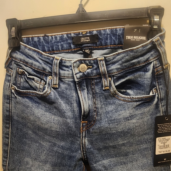 NWT  True Religion Women's Collette Slim Straight fit jean Sz 25 NWT  mid rise - Picture 4 of 13